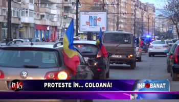 Proteste în…    coloană!