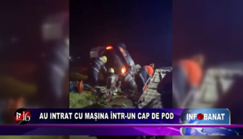 Au intrat cu mașina într-un cap de pod