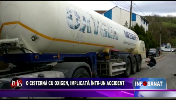 O cisternă cu oxigen, implicată într un accident