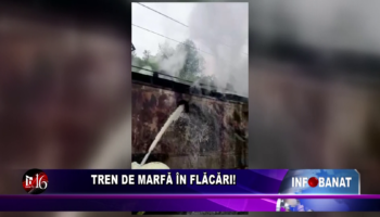 Tren de marfă în flăcări