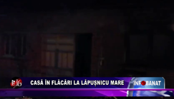 Casă în flăcări la Lăpușnicu Mare