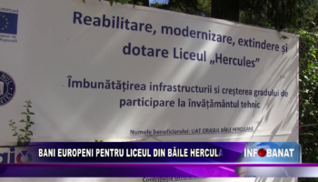 BANI EUROPENI PENTRU LICEUL DIN BĂILE HERCULANE