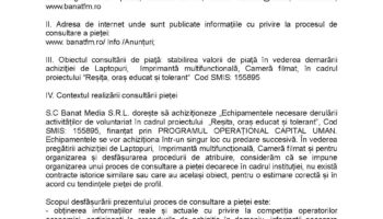 Consultarea pieței privind achiziția de echipamente IT