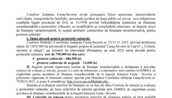 LANSARE A APELULUI DE OFERTE CULTURALE SESIUNEA UNICĂ 2023