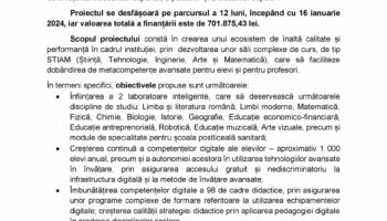 Implementarea proiectului „SMARTLAB CNTLR 1+2”