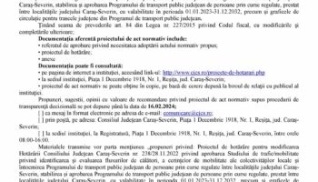 Deschiderea procedurii de transparenţă decizională