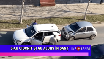 S-au ciocnit și au ajuns în șanț