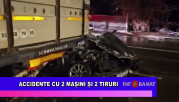 Accident cu 2 mașini și 2 tiruri