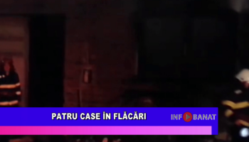 Patru case în flăcări