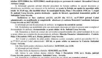 Anunț de participare la licitație publică – 4 iunie 2025