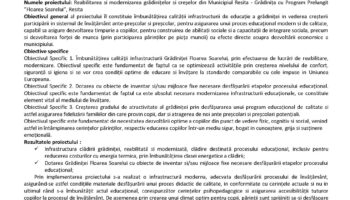 Finalizarea Reabilitarii si modernizării – Grădinița cu Program Prelungit “Floarea Soarelui”, Resita