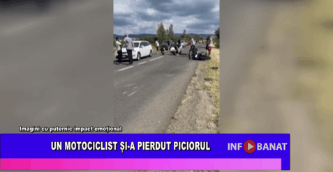 Un motociclist și-a pierdut piciorul
