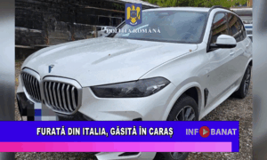Furată din Italia, găsită în Caraș