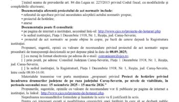 Deschiderea procedurii de transparenţă decizională
