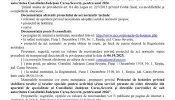 Deschiderea procedurii de transparenţă decizională