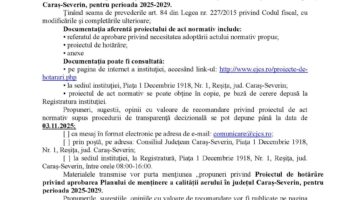 Aprobarea Planului de menținere a calității aerului
