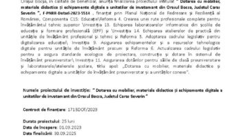 Finalizarea proiect Bocșa