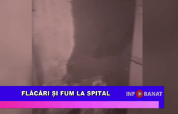 Flăcări și fum la spital