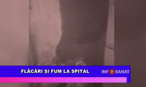 Flăcări și fum la spital