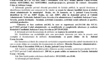 Anunț de participare la licitație publică – 14.01.2026