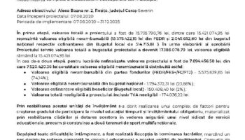Finalizare proiect “Reabilitarea Școlii Gimnaziale Nr. 8 Reșița” – Cod SMIS: 120659 / 324534