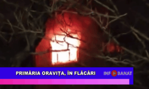 Primăria Oravița, în flăcări