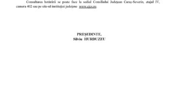 Hotărârea Consiliului Județean Caraș-Severin nr. 20/26.02.2026