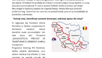 Proiect “Diagnosticul precoce – Să trăiești bine cu Demența”