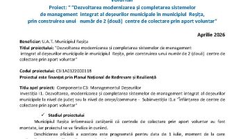 Dezvoltarea modernizarea și completarea sistemelor de management integrat al deșeurilor municipale (C3I1A0122000118)