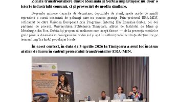 Workshop internațional  desfășurat la Timișoara – ERA MIN