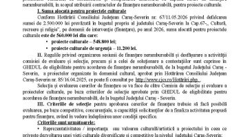 Lansarea Apelului de Oferte Culturale – Sesiunea Unică 2026