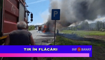 TIR în flăcări