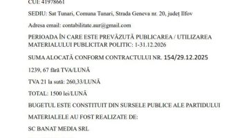 NOTIFICARE PRIVIND TRANSPARENȚA
