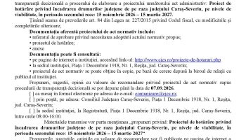 Deschiderea procedurii de transparenţă decizională