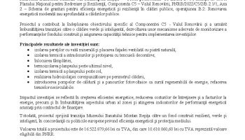 Finalizare proiect „Renovarea energetică a Muzeului Banatului Montan din Municipiul Reșița”