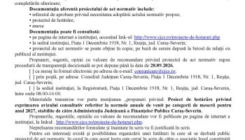 Deschiderea procedurii de transparenţă decizională