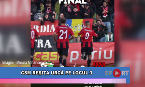 CSM Reșița urcă pe locul 3
